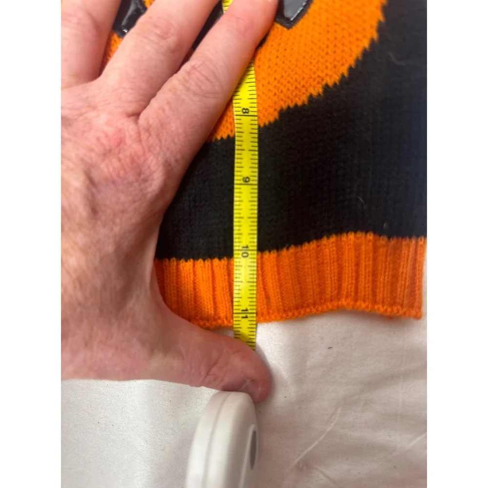 Wag-a-tude Halloween Pumpkin Dog Sweater Black Orange XS Jack-O-Lantern